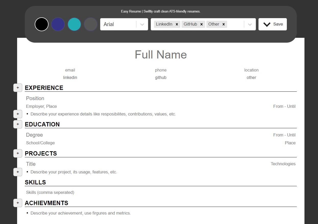 EasyResume: Resume Maker